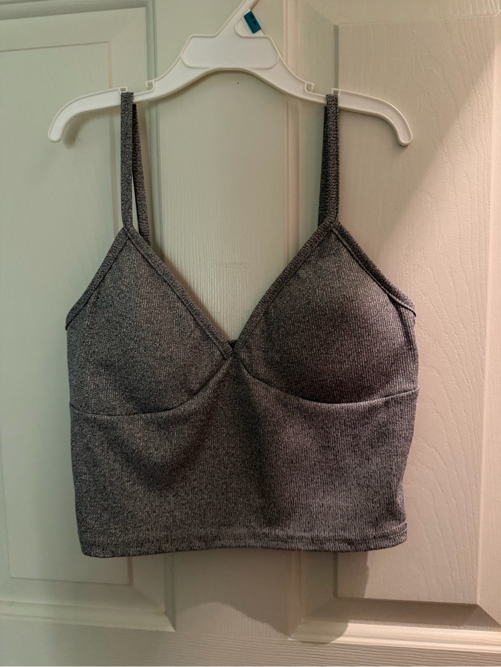 SHEIN Gray Ribbed Bralette Crop Top